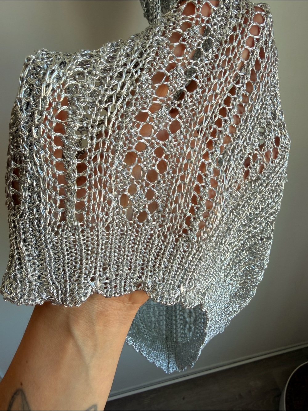Brand new, Silver Metallic Knit Beach dress